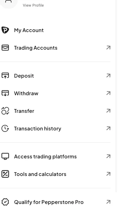 Pepperstone Account options