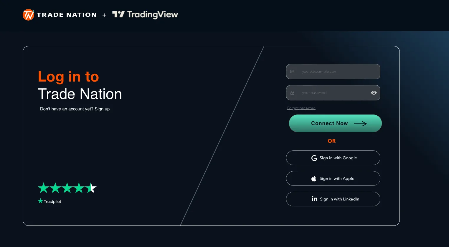 TradeNation & TradingView Login Account