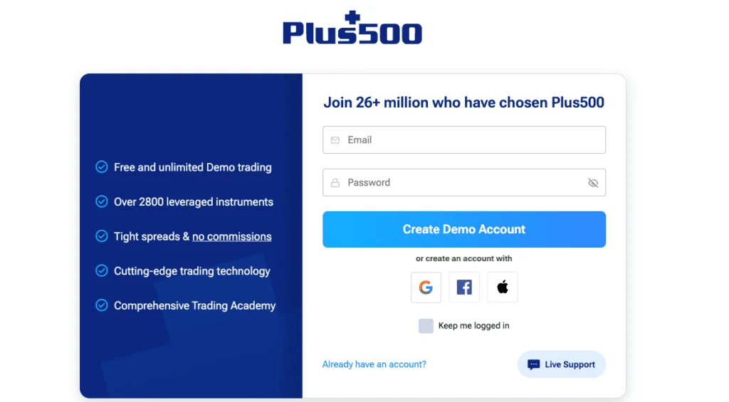 Signing Up for Plus500 Demo Acount