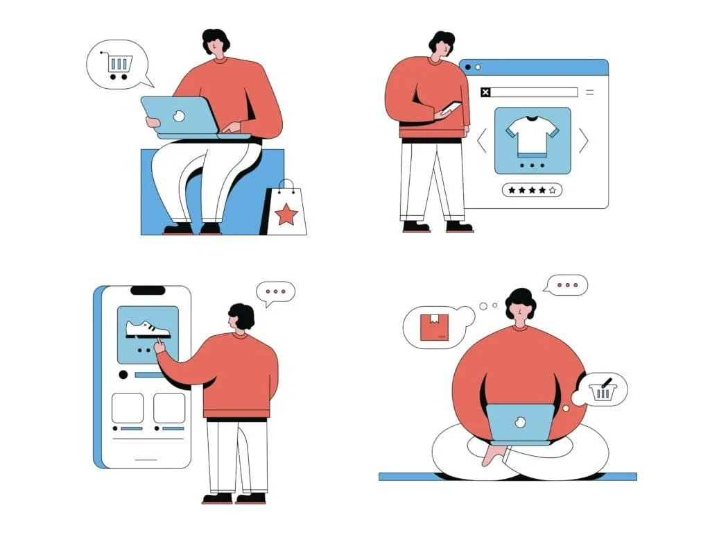 Man ordering different things - showing different order types 
