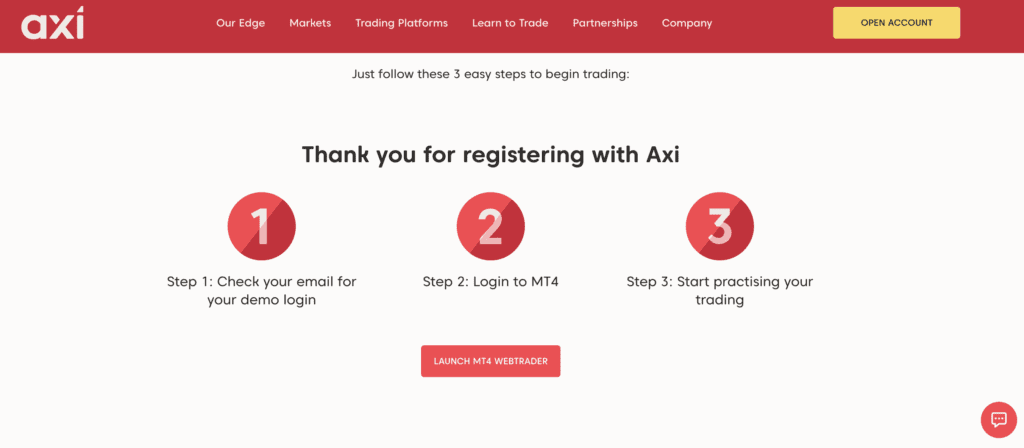 Axi Review 9 Axi sign-up journey
